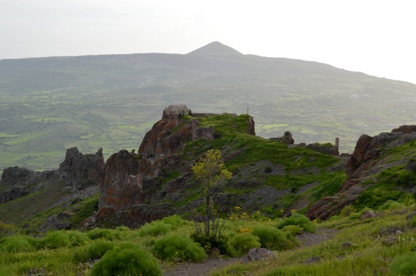 View south over part of the lower citadel, Sebinkarahisar. 